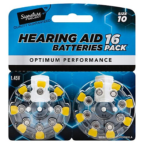 Signature SELECT Batteries Hearing Aid Optimum Performance Size 10 1.45V - 16 Count