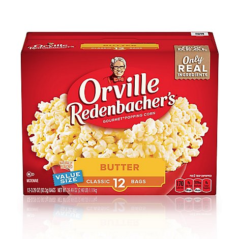 Orville Redenbachers Popping Corn Gourmet Butter - 12-3.29 Oz