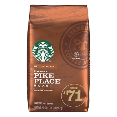 Starbucks Pike Place Roast 100% Arabica Medium Roast Ground Coffee Bag - 20 Oz