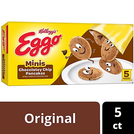 Eggo Mini Frozen Pancakes Breakfast Chocolatey Chip 5 Count - 8.4 Oz