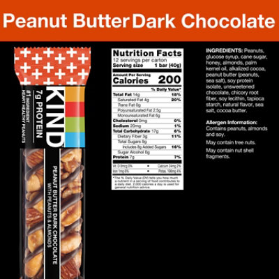 KIND Bar Plus Protein + Peanut Butter Dark Chocolate - 12-1.4 Oz - Image 2