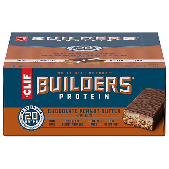 CLIF Builders Protein Bar Chocolate Peanut Butter - 12-2.4 Oz