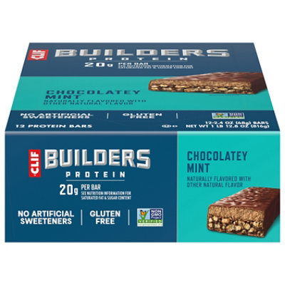 CLIF Builders Protein Bar Chocolate Mint - 12-2.4 Oz