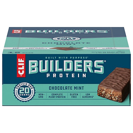 CLIF Builders Protein Bar Chocolate Mint - 12-2.4 Oz