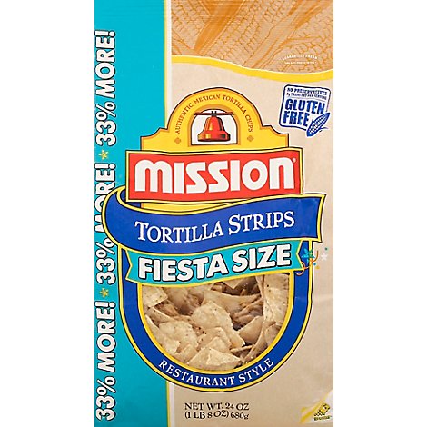 Mission Tortilla Strips Restaurant Style Fiesta Size - 24 Oz