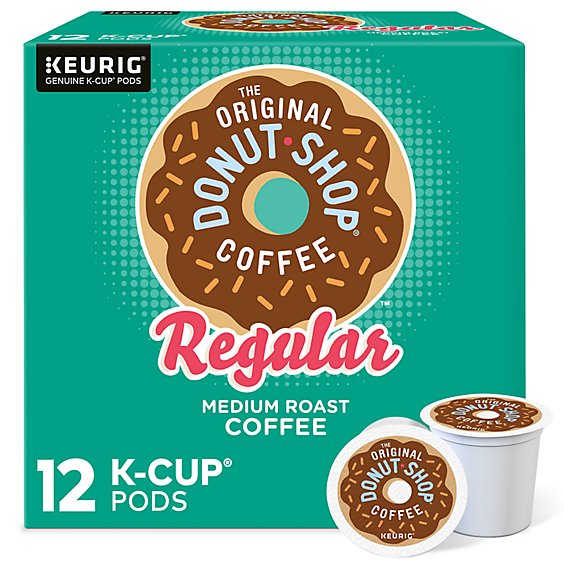 The Original Donut Shop Regular Medium Roast Coffee K Cup Pods - 12 Count
