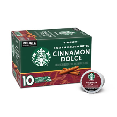 Starbucks 100% Arabica Naturally Flavored Cinnamon Dolce K Cup Coffee Pods Box 10 Count - Each