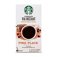 Starbucks VIA Instant Pike Place Roast 100% Arabica Medium Roast Coffee Packet Box 8 Count - Each - Image 1