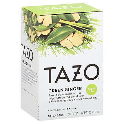 TAZO Tea Bags Green Tea Green Ginger - 20 Count - Image 1