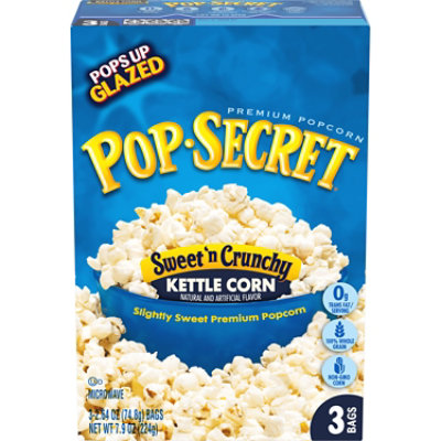 Pop Secret Sweet 'n Crunchy Kettle Corn Microwave Popcorn 3 Count - 2.64 Oz - Image 1