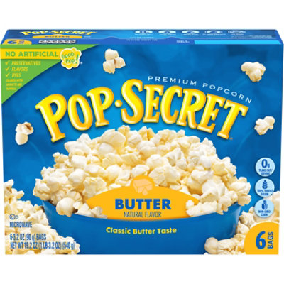 Pop Secret Butter Microwave Popcorn 6 Count - 3.2 Oz - Image 1