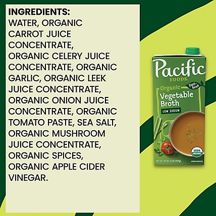 Pacific Foods Organic Broth Vegetable Low Sodium - 32 Fl. Oz. - Image 6