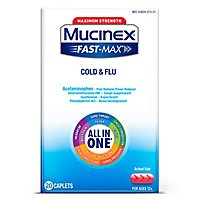 Mucinex Fast-Max Cold & Flu Medine All In One Maximum Strength Caplets - 20 Count - Image 2