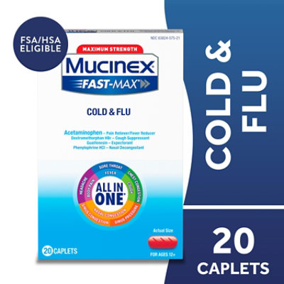 Mucinex Fast-Max Cold & Flu Medine All In One Maximum Strength Caplets - 20 Count - Image 2