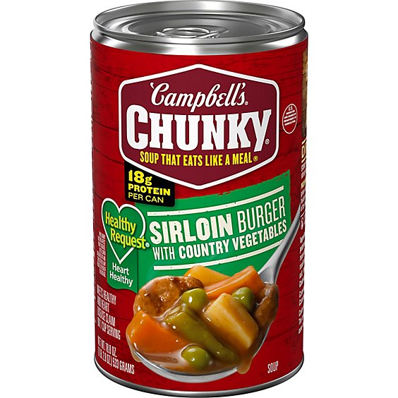 Campbell's Chunky Healthy Request Sirloin Burger with Country Vegetable Beef Soup - 18.8 Oz