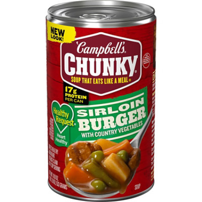 Campbells Chunky Healthy Request Soup Sirloin Burger With Country Vegetables - 18.8 Oz