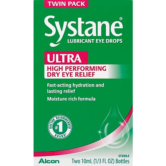 Systane Ultra Lubricant Eye Drops Twin Pack - 2-10 Ml