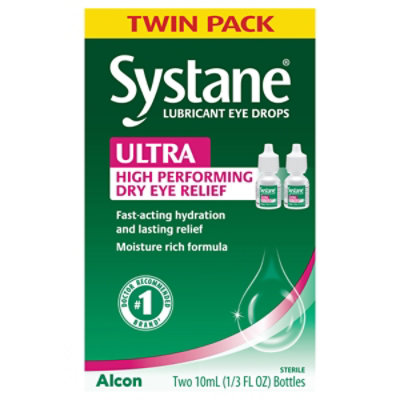 Systane Ultra Lubricant Eye Drops Twin Pack - 2-10 Ml