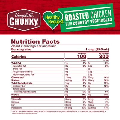 Campbell's Chunky Healthy Request Roasted Chicken Soup with Country Vegetables - 18.6 Oz - Image 4