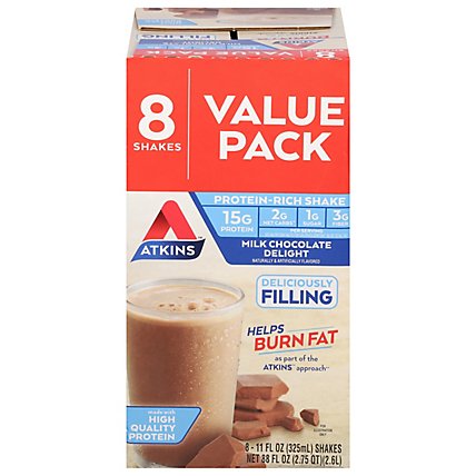 Atkins Shake Milk Chocolate Delight Value Pack - 8-11 Fl. Oz. - Image 3