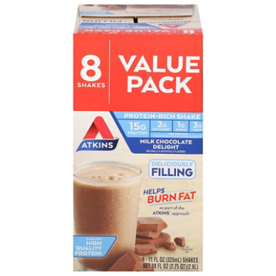 Atkins Shake Milk Chocolate Delight Value Pack - 8-11 Fl. Oz. - Image 3