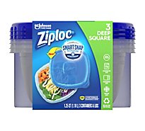 Ziploc Smart Snap Technology Deep Square Plastic Containers - 3 Count