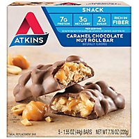 Atkins Snack Bar Caramel Chocolate Nut Roll - 5-1.6 Oz - Image 2