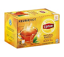 Lipton Black Tea K-Cup Pods Natural Energy - 12-0.15 Oz