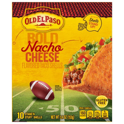 Old El Paso Taco Shells Stand N Stuff Nacho Cheese Flavored 10 Count - 5.4 Oz - Image 3