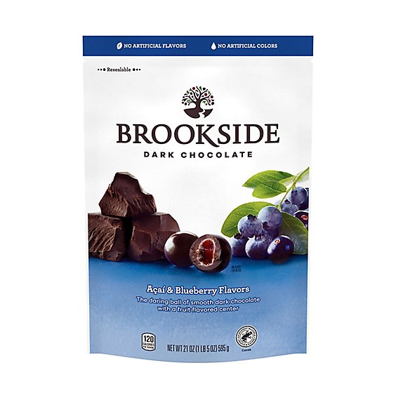 Brookside Dark Chocolate Acai And Blueberry Flavored Snacking Chocolate Bag - 21 Oz