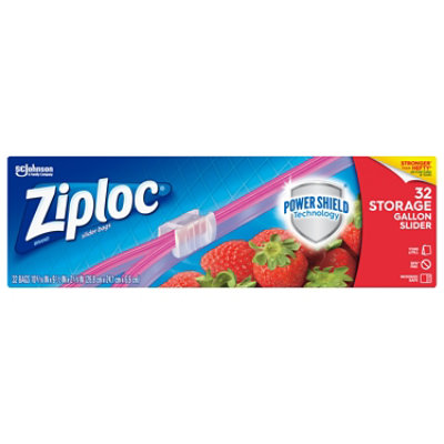 Ziploc Slider Storage Bags Holiday Gallon With Power Shield Technology - 32 Count - Image 1