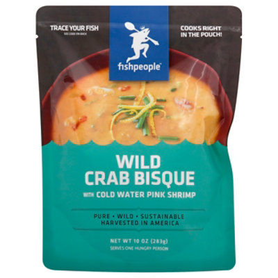 Fishpeople Soup Bisque Wild Crab With Cold Water Pink Shrimp - 10 Oz - Image 1