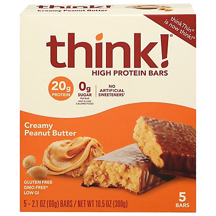 think! High Protein Bars Creamy Peanut Butter - 5-2.1 Oz - Image 3