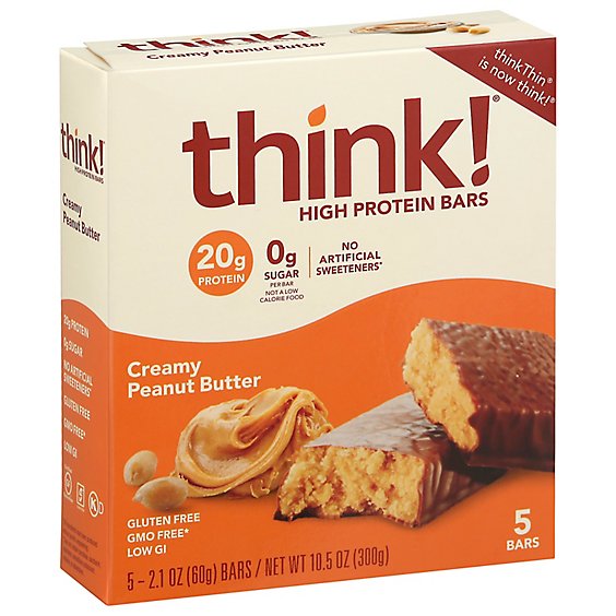 think! High Protein Bars Creamy Peanut Butter - 5-2.1 Oz