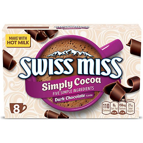 Swiss Miss Cocoa Mix Hot Simply Cocoa Dark Chocolate - 8-0.96 Oz