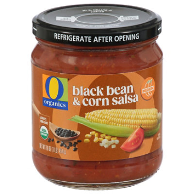 O Organics Salsa Medium Black Bean & Corn Jar - 16 Oz
