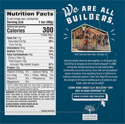 CLIF BUILDERS Crunchy Peanut Butter Protein Bars - 6-2.4 Oz - Image 6