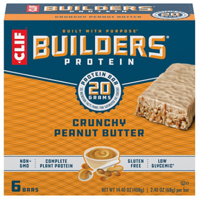 CLIF Builders Protein Bar Crunchy Peanut Butter - 6-2.4 Oz