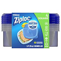 Ziploc Brand Smart Snap Technology Small Square Containers - 4 Count - Image 1