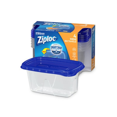 Ziploc Brand Mini Rectangle With Smart Snap Technology Food Storage Containers With Lid - 4 Count - Image 2