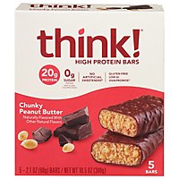 thinkThin High Protein Bars Chunky Peanut Butter Chocolate - 5 Count - Image 3