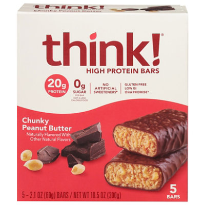 thinkThin High Protein Bars Chunky Peanut Butter Chocolate - 5 Count