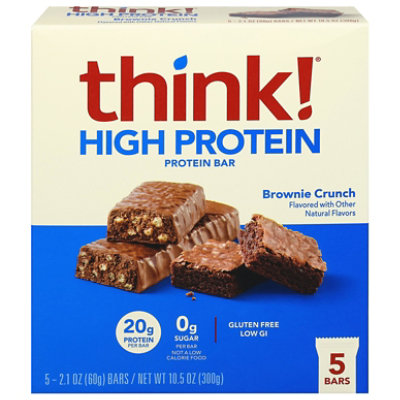 thinkThin High Protein Bars Brownie Crunch - 5 Count - Image 1