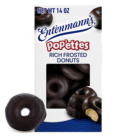 Entenmann's Rich Frosted Chocolate Donut Pop'ettes - 14 Oz