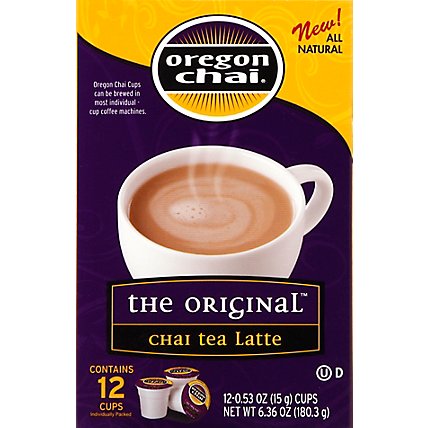 Oregon Chai Chai Tea Latte Individually Packed Cups The Original - 12-0.53 Oz - Image 2