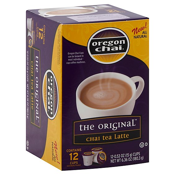 Oregon Chai Chai Tea Latte Individually Packed Cups The Original - 12-0.53 Oz