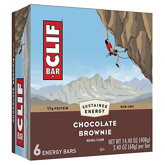 CLIF BAR Chocolate Brownie Energy Bars - 6-2.4 Oz