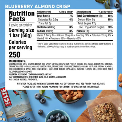 CLIF Energy Bar Blueberry Crisp - 6-2.4 Oz - Image 6