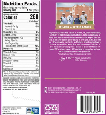 CLIF Energy Bar Chocolate Chip Peanut Crunch - 6-2.4 Oz - Image 6