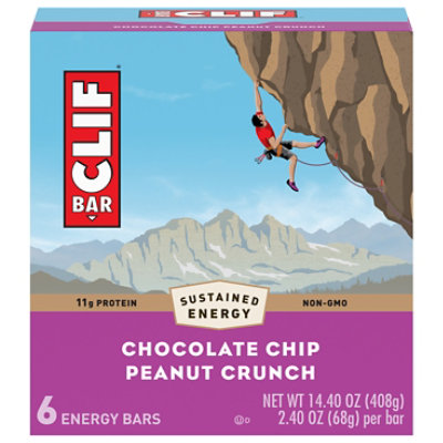 CLIF Energy Bar Chocolate Chip Peanut Crunch - 6-2.4 Oz